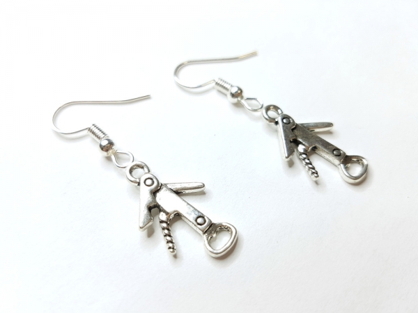 Taschenmesser Ohrringe silberfarben Flaschenöffner